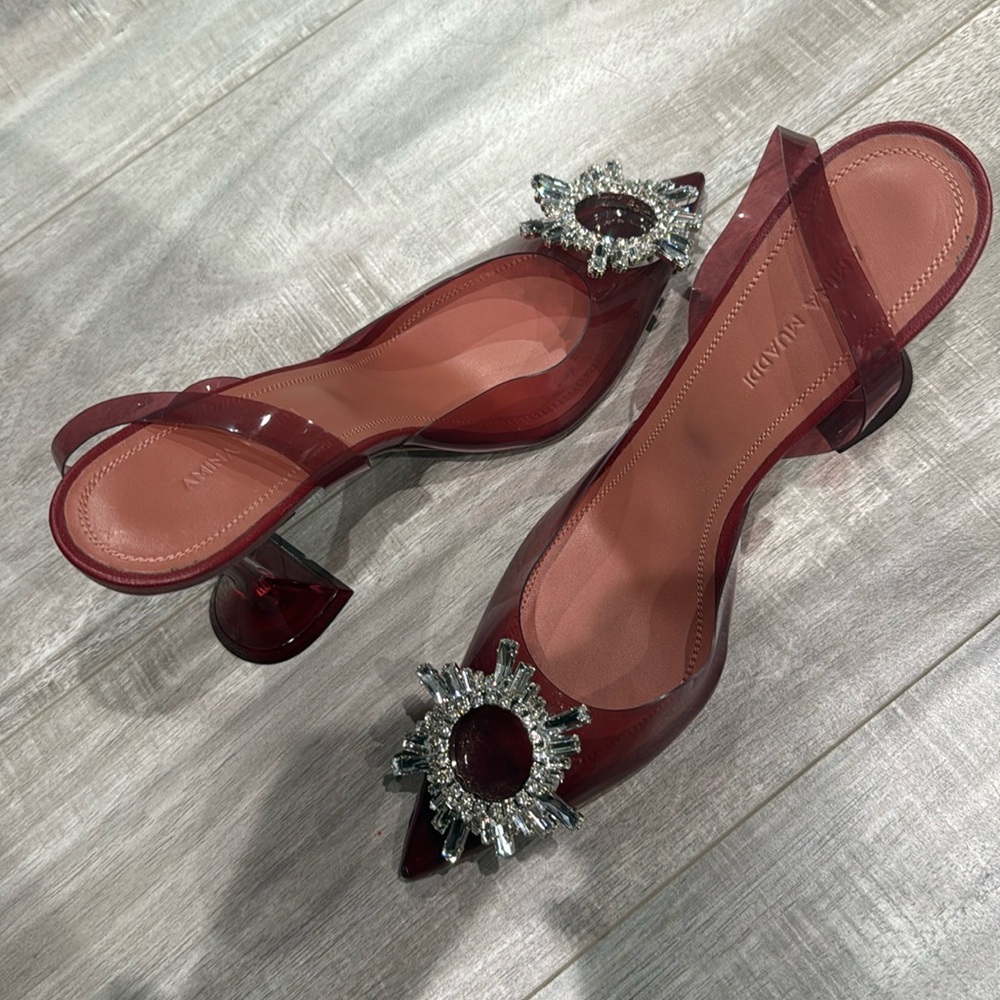 Amina Muaddi Heels Size 7 worn only twice great condition.